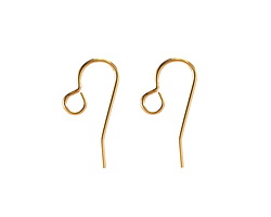 Gold (plated) Earwire w/ Loop 20x8mm