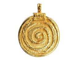 Mykonos Gold (plated) Labyrinth Pendant 30x38mm