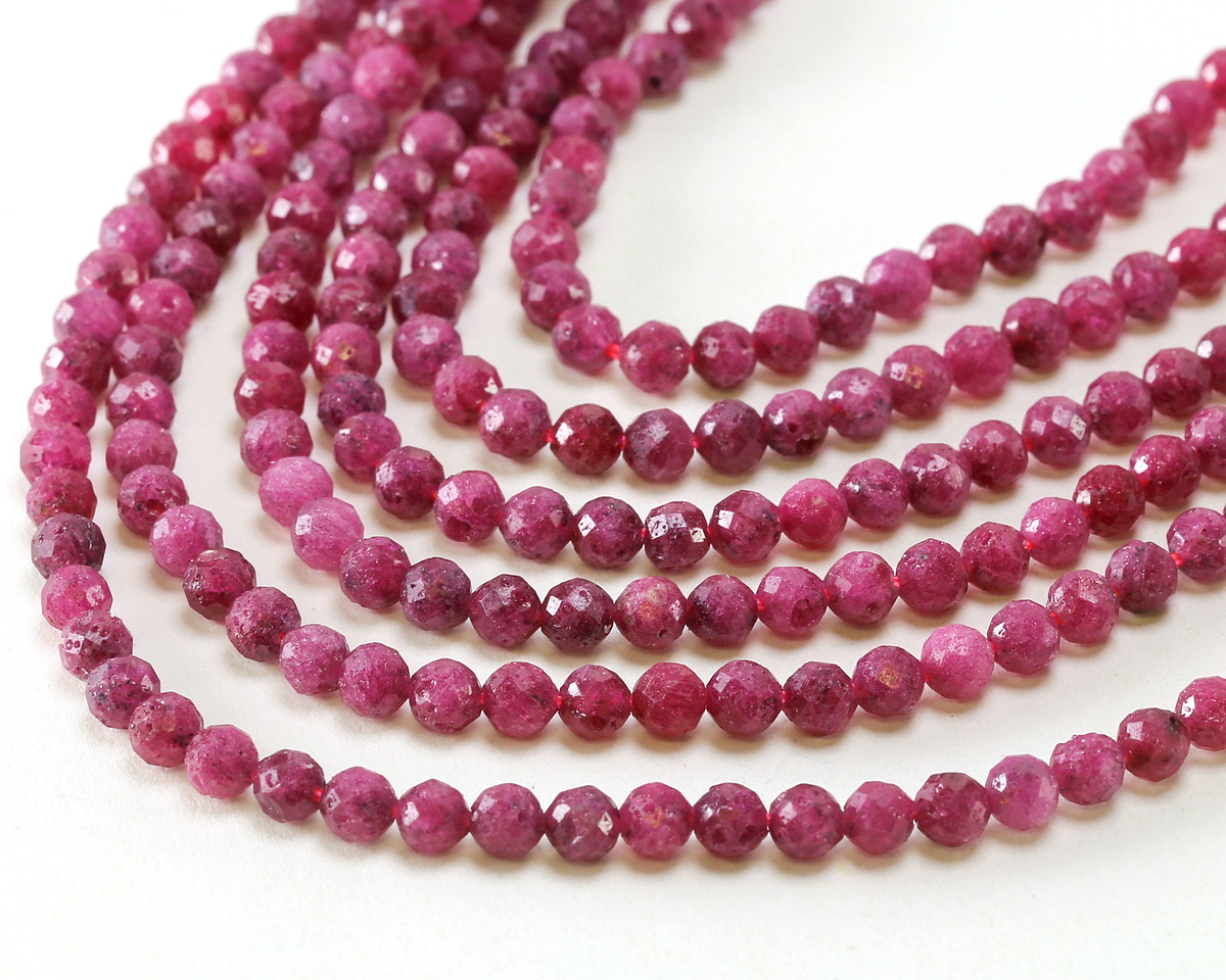Ruby (A) Microfaceted Round 4mm