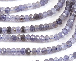 Iolite Faceted Rondelle 2x3mm Beads