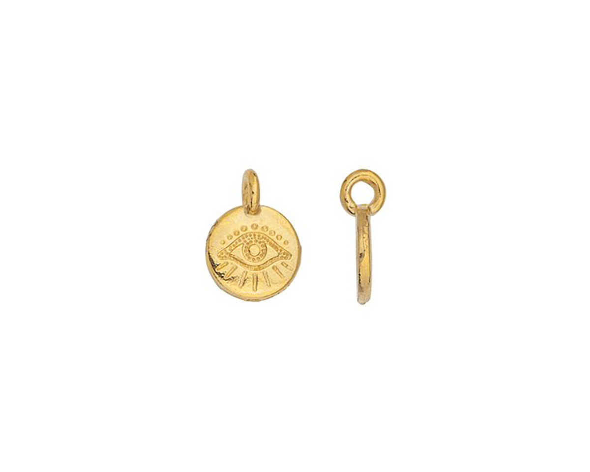 TierraCast 24K Gold (plated) Evil Eye Charm 12x17mm