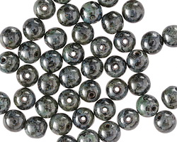 Czech Glass Jet Picasso Round 6mm