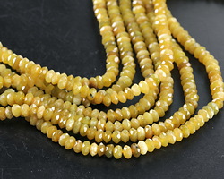 Green Quartz Faceted Rondelle 4mm