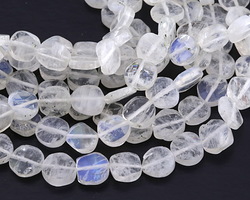 Moonstone (rainbow) Faceted Coin 5-6mm
