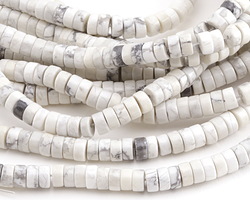 White Howlite Heishi 3x6mm