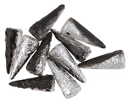 Czech Glass Matte Textured Jet w/ Silver Spike 7x17mm