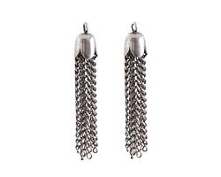 Antique Silver (plated) Chain Tassel 10x35mm