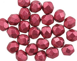 Czech Glass ColorTrends: Sueded Gold Lily Pad Fire Polished Round 6mm