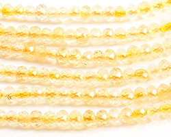 Citrine (A) Faceted Rondelle 2.5x3.5-4mm