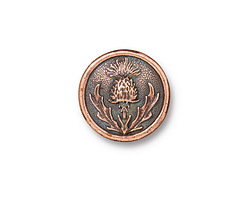 TierraCast Antique Copper (plated) Thistle Button 14mm