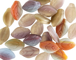 Czech Glass Matte Autumn Glow Leaf Drop 7x12mm