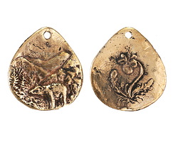 Green Girl Bronze Appalachian Bear Pendant 30x27mm