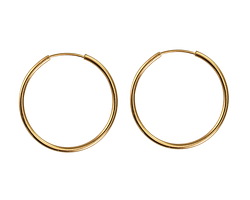 Gold (plated) Endless Hoop Earwire 22mm