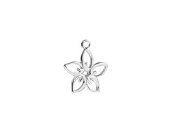 Amoracast Sterling Silver Plumeria Flower 14x13mm