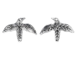 Green Girl Pewter Primal Bird 2-hole Pendant 43x31mm