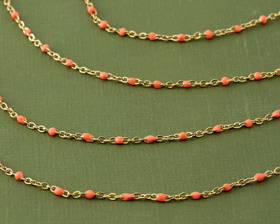 Gold (plated) Stainless Steel Peach Small Cable Chain, 8m spool