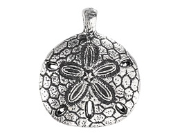 Mykonos Antique Silver (plated) Sand Dollar Focal 36x31mm