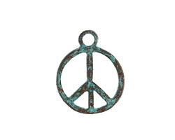Mykonos Copper (plated) Patina Peace Charm 22x18mm