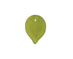 Czech Glass Olivine AB (on back) Leaf Drop 18x13mm