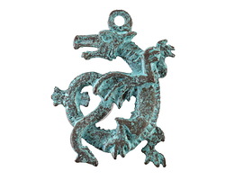 Mykonos Copper (plated) Patina Dragon Focal 24x37mm