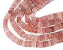 Strawberry Quartz Squaredelle 3x6mm