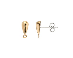 Nina Designs Bronze Small Teardrop Post Earrings with Loop 5x11mm