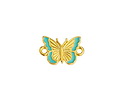 24K Gold (plated) Turquoise Enamel Butterfly Focal Link 16x11mm