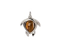 Tiger Eye w/ Silver Finish Sea Turtle Focal 15x19mm