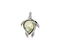 Prehnite w/ Silver Finish Sea Turtle Focal 15x19mm