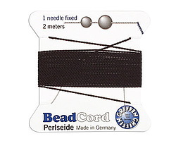 Black Griffin Nylon Beading Cord Size 6 (0.7mm), 2 meters