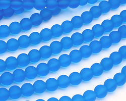 Pacific Blue Beach-Style Glass Round 8mm