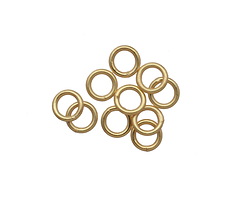 Satin Hamilton Gold (plated) Soldered Jump Ring 6mm, 18 gauge