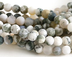 Tree Agate (A) Matte Round 6mm