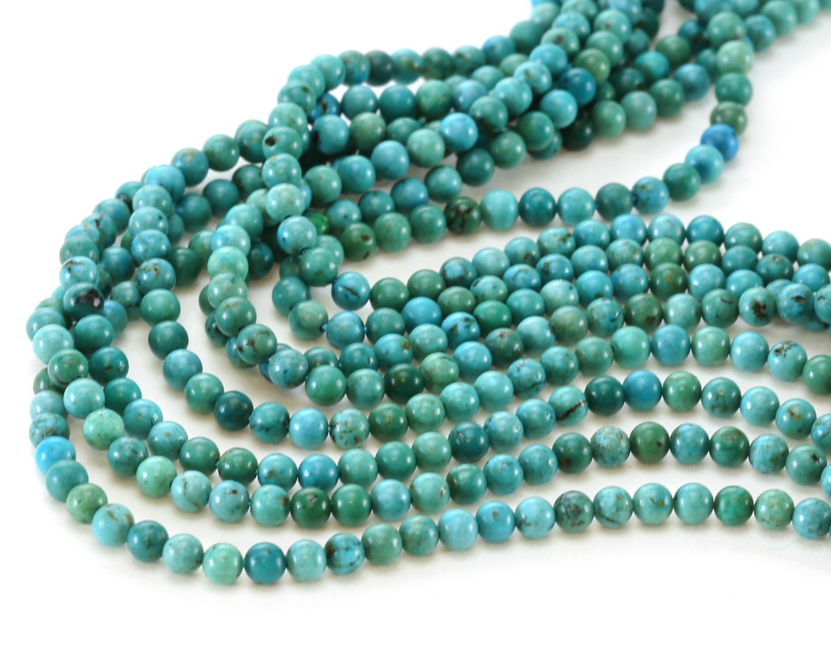 Green Blue Hubei Turquoise (A - more blue) Round 3mm