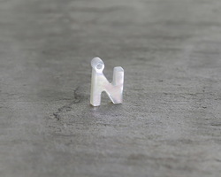 Mother of Pearl Letter "N" Charm 8x12mm