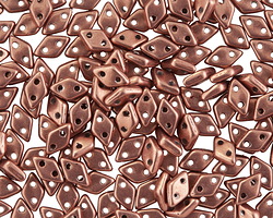 CzechMates Glass ColorTrends: Sueded Gold Ash Rose 2-Hole Diamond 4x6mm