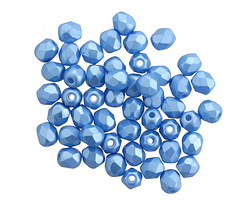 Czech Glass Matte Metallic Azure Fire Polished Round 4mm