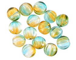 Czech Glass Dual Coated Seaweed Melon Round 8mm