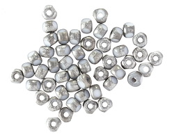Czech Glass Etched White w/ Silver Finish Trica Beads 3x4mm