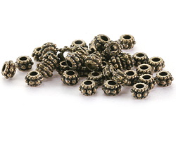 Antique Brass (plated) Roped & Beaded Spacer Bead 3x4.8mm
