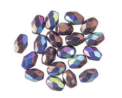 Czech Glass Bronzed Amethyst AB Fire Polished Rice 7x5mm