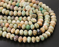 Peruvian Turquoise (A) Microfaceted Rondelle 5x8mm