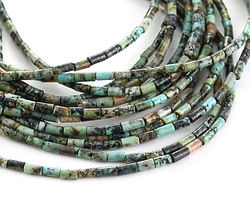 African Turquoise Tiny Tube 4x2mm