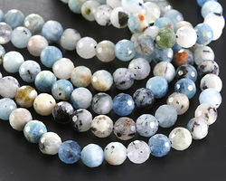 Devil Blue Aquamarine (w/ Black Tourmaline Inclusions) Faceted Round 6mm