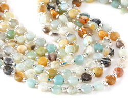 Black Gold Amazonite Microfaceted Star Coin 6mm