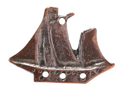 Mykonos Antique Copper (plated) Sailboat 50x40mm