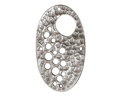 Mykonos Antique Silver (plated) Space Stencil Oval Focal link 25x43mm