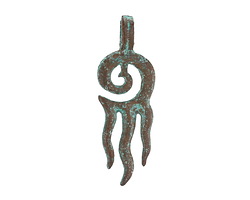 Mykonos Copper (plated) Patina Tribal Pendant 15x43mm