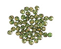 Czech Glass Bottle Green w/ Gold Luster Fire Polished Round 4mm