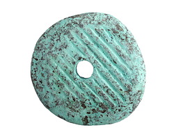 Mykonos Metalized Ceramic Copper Patina Large Textured Washer 43-45mm
